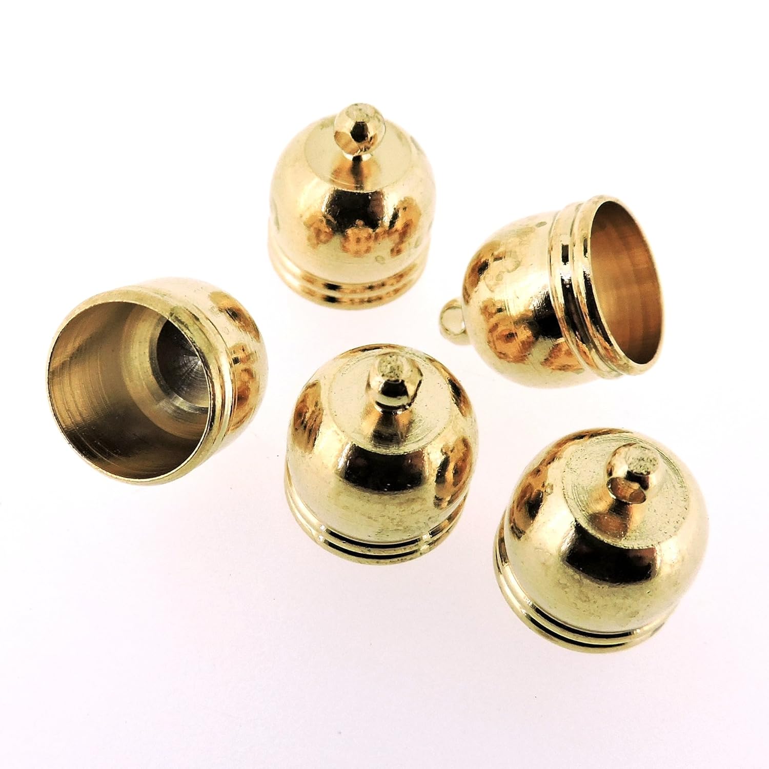 Bell End Cap 10 pcs Gold Tone Jewelry Making End Caps Inner Diameter 10mm Cord Ends Jewelry