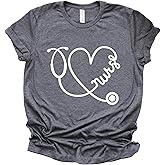 ROKO CLOTHING Cute Nurse Day Shirt for Women Letter Print Stethoscope Nursing School Short Sleeve Graphic Top Tees Tshirt
