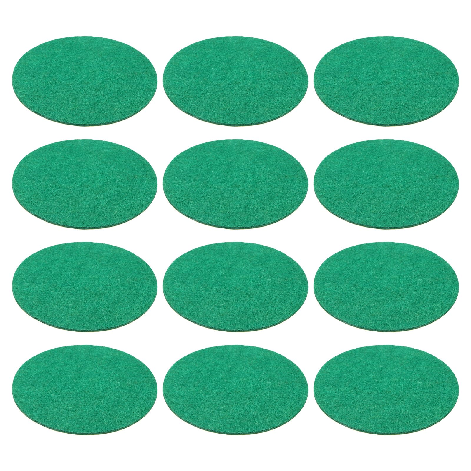 PATIKIL Air Hockey Mallet Felt Pads 90mm, 12Pcs Air Hockey Felt Pushers Pads Replacement for Game Tables, Green