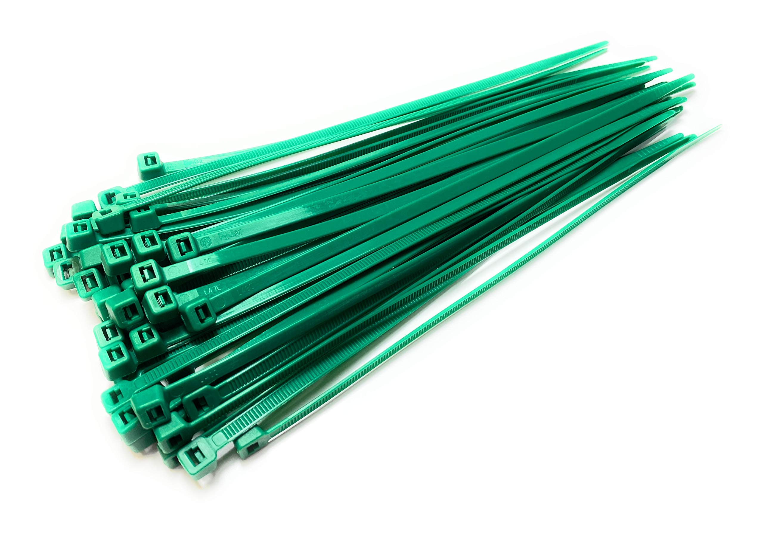 TR Nylon Plastic Cable Ties, Zip Ties Green wrap (Green, 4.8mm x 200mm) 50 pieces