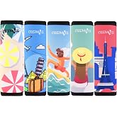CM Pack of 5 Neoprene Luggage Handle Wrap Handle Grip Luggage Identifier for Travel Bag Luggage Suitcase (Summer Patterns - UMB (5 Pcs))