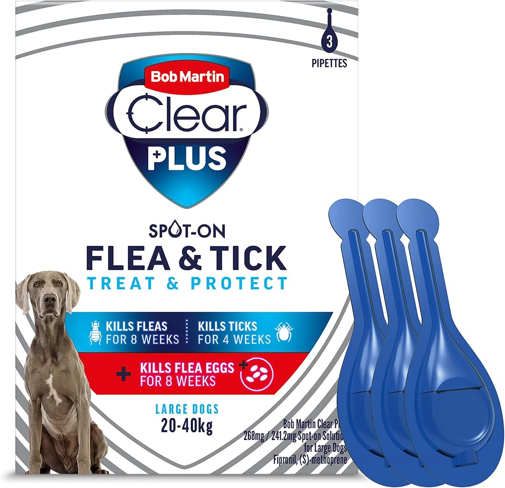 Bob Martin Clear Plus Spot On for Large Dogs 20-40kg - 3 Pipettes
