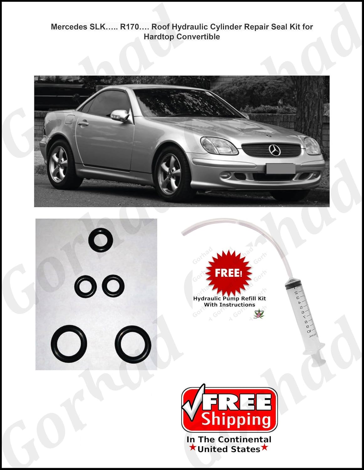 Amazon.com: 96-04 Mercedes SLK 230 Hydraulic Cylinder Repair Kit  Convertible R170: Automotive