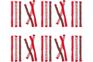 VICASKY 60Pcs Mini Scarves for Crafts Tiny Christmas Snowman Knit Scarf Wine Bottle Scarves Miniature Doll Snowman Holiday Christmas Decor