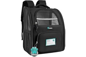 PetAmi Dog Backpack Carrier for Small Large Cat, Pet, Puppy, Ventilated Pet Hiking Backpack Travel Bag, Airline Approved Cat Backpack Carrier, Camping Biking Dog Bag Up to 18lbs Pet, Black