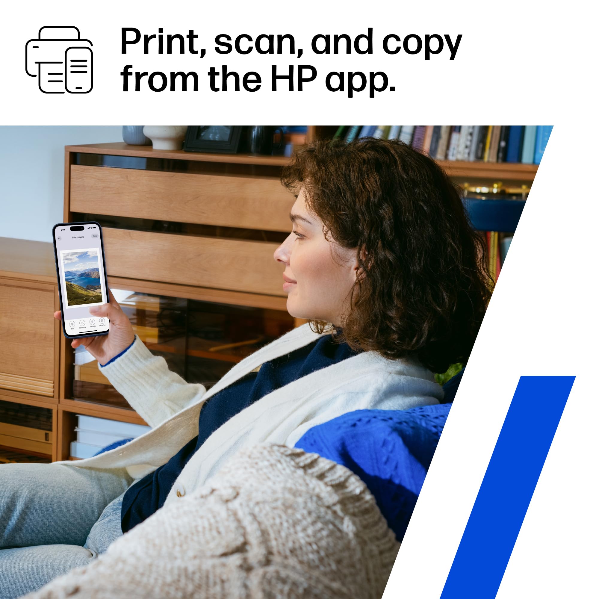 HP DeskJet 2855e Wireless All-in-One Color Inkjet Printer, Scanner, Copier, Best-for-home, 3 month Instant Ink trial included, AI-enabled (588S5A)