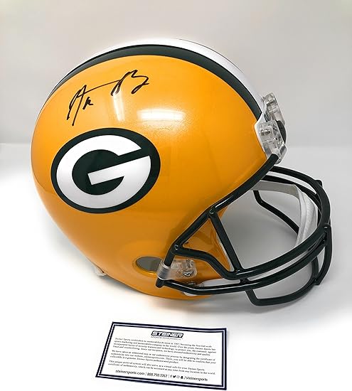 Amazon Com Aaron Rodgers Green Bay Packers Signed Autograph Full Size Helmet Steiner Sports Certified Sports Collectibles