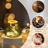 XIANNVXI 3D Tulip Butterfly Crystal Ball Paperweight with Light Base 60mm view 7