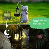 Goodeco Solar Cat Statue Garden Ornament with Lantern 19.5 cm Grey view 5