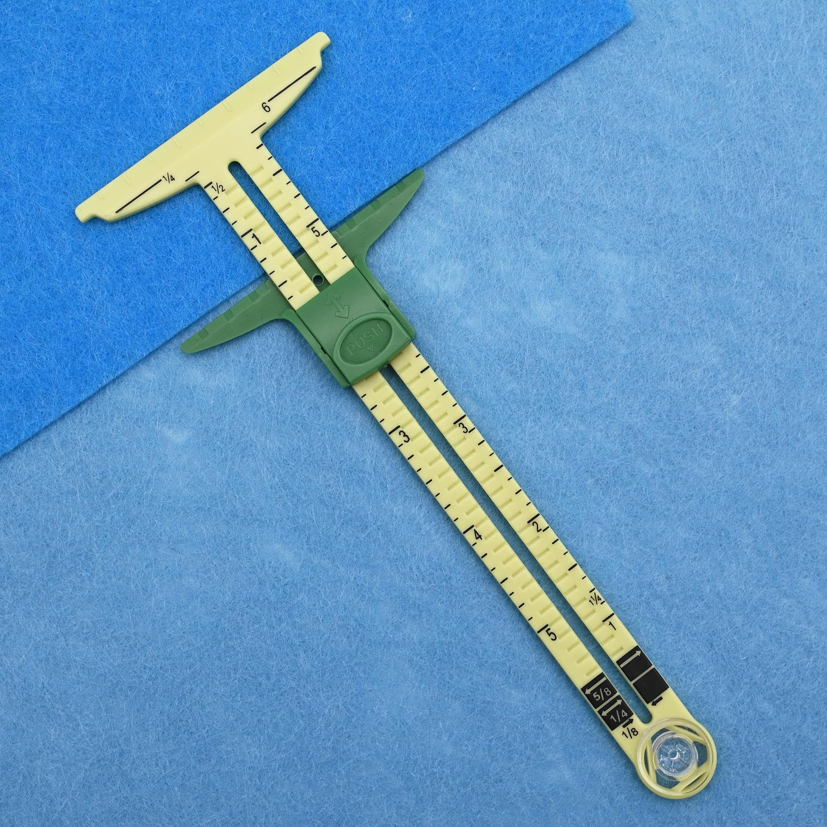 Sewing Gauge Measuring Tool Set 5-in-1 T-Shaped Sliding Gauge Ruler Fabric Quilting Ruler (2 Pieces)