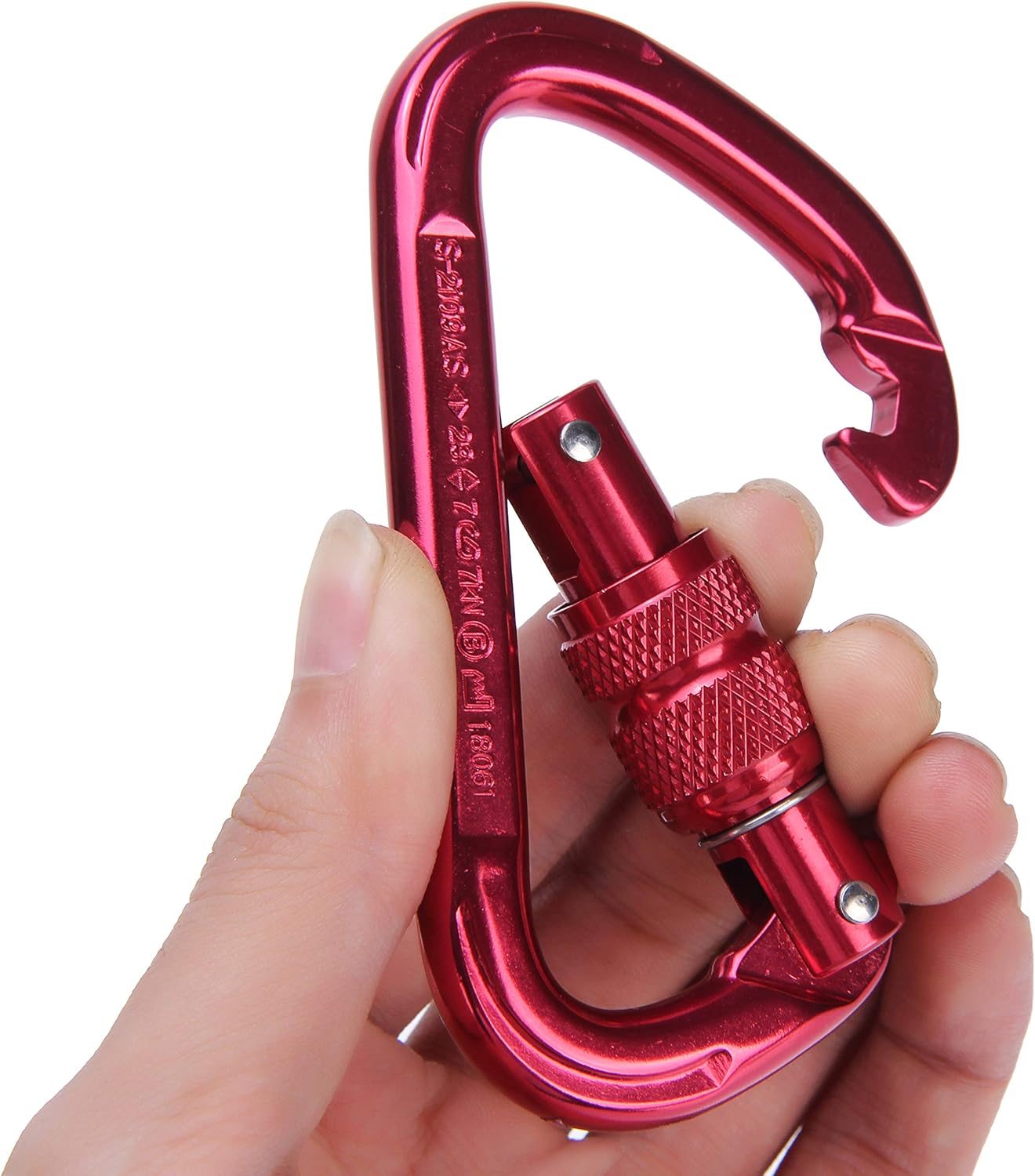 Aluminum Locking Carabiner Clip (23kN / 5171lb) UIAA & CE Rated - Rock Climbing Carabiner - Light Weight Heavy Duty Carabiner, for Tree Climbing, Dog Leashes, Keys, Climbing - 4" (1 Carabiner) : Sports & Outdoors