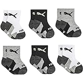 PUMA Unisex Baby 6-pack Infant Anklet Socks, Extra Cushion &amp; Comfort-toe