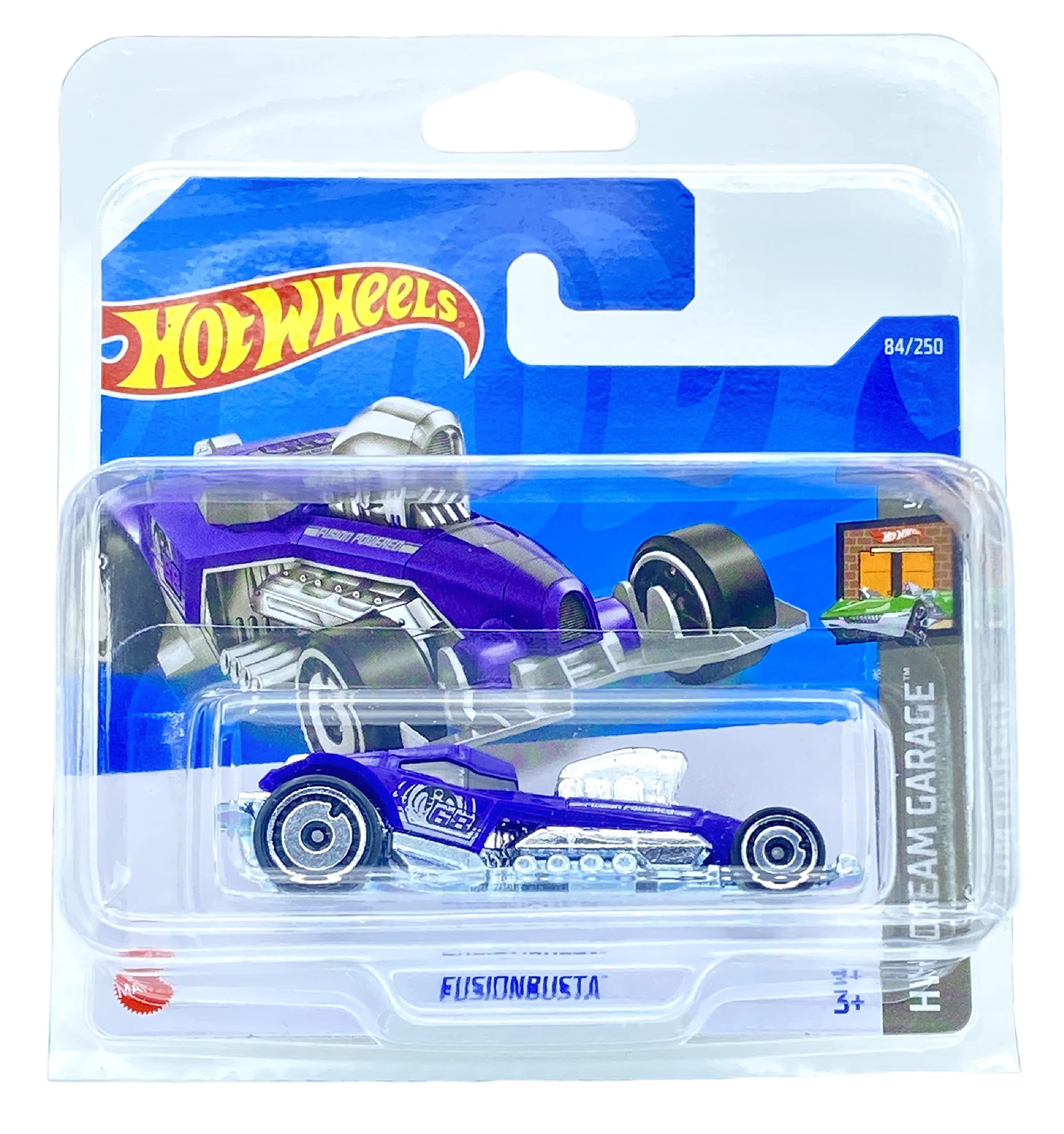 Hot Wheels Fusionbusta (Purple) 3/5 HW Dream Garage 2022 - 84/250 (Short Card) *** COMES IN A KLAS CAR KEEPER PROTECTIVE COLLECTORS CASE *** HCT92