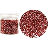 Bala&Fillic Dark Red Silver Lined Color 4mm Seed Beads About 1400pcs in Box 6/0 Glass Craft Seed Beads for Jewelry Making (Dark Red Silver Lined)