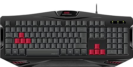 Speedlink Gamer Tastatur für PC / Computer - Iovia Gaming Keyboard (Austauschbare Gaming-Tasten - Rutschfeste Gummifüße - Höh