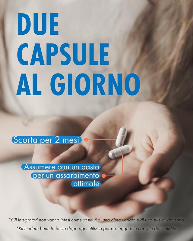 Collagene Marino 1200mg | Integratori di capsule di collagene ad alta resistenza per collagene marino idrolizzato di tipo 1 puro superiore unisex, 120 pezzi (confezione da 1)