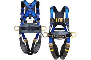 DIJJIG Fall Arrest Safety Harnesses Full Body Protection Roofing Harness Construction Harness 5 Point Adjustment Harness Back Padded,arneses de seguridad para construcción ANSI/ASSP Compliant
