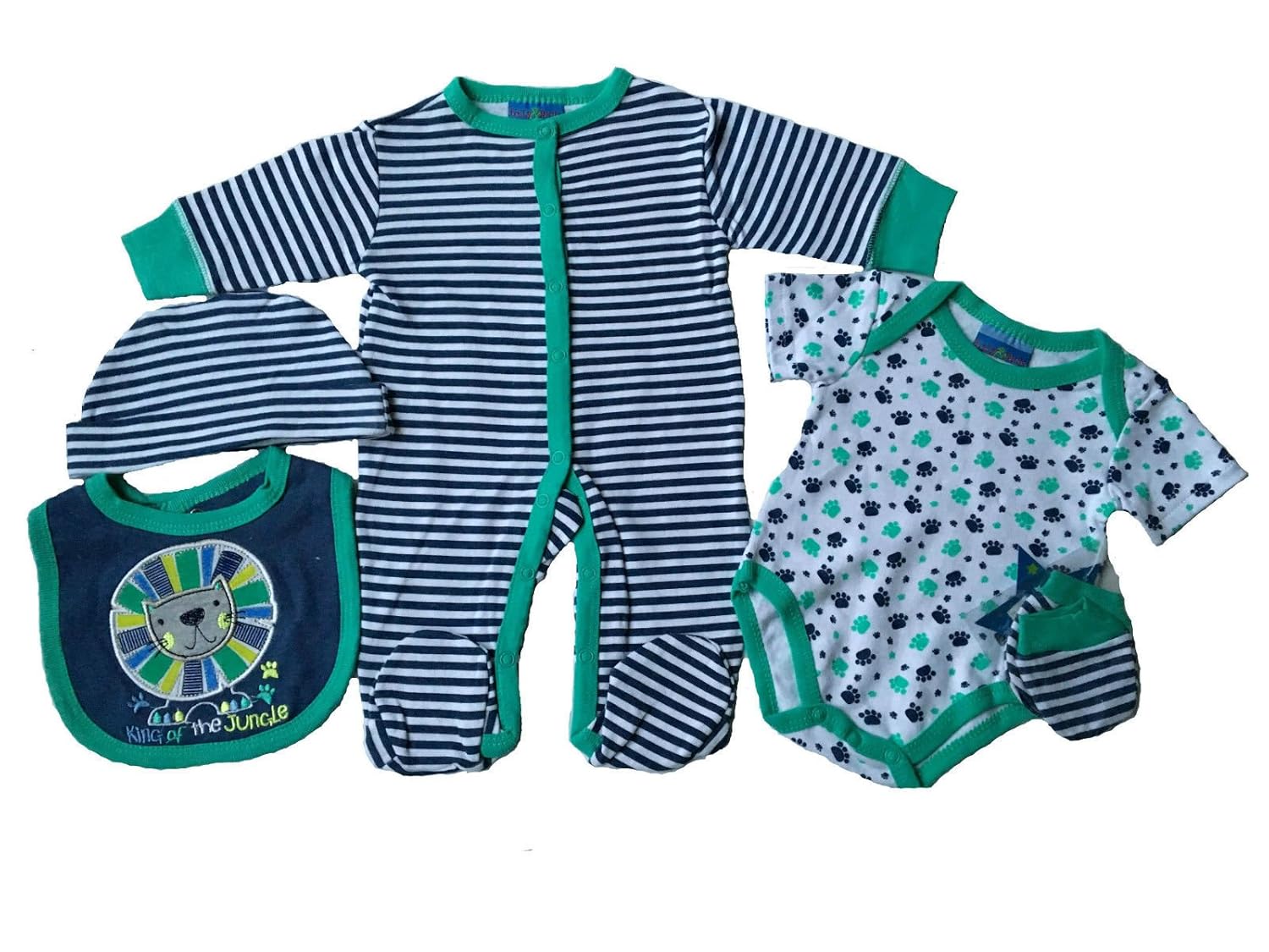 LILY & JACK, Baby Boys' 5 Piece Layette Set, Size NB, 03 & 36 Months