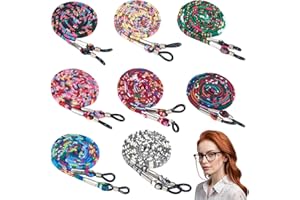 HZMM 8 Pcs Eyeglass Holder Strap, Glasses Strap Cord Lanyard, Sunglass Retainer Chain for Men Women Kids, Multicolor Eyewear String Safety Band
