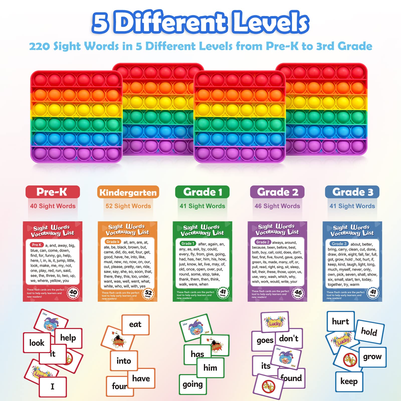 Aizweb Sight Word Game,Learn to Read Flash Card with Mat & Dice for Preschool Kindergarten 1st 2nd 3rd Grade,Educational Reading Learning Site Word for Kid Classroom Homeschool Supplies