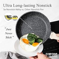 CAROTE Non Stick Frying Pans,Nonstick Granite Fry