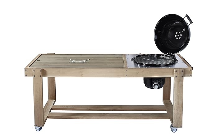 Rösle 13531 Holzkohle-Kugelgrill Nummer 1 F50 AIR Sansibar Deluxe Edition, schwarz, 223 x 90 x 120 cm