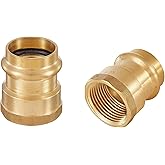 (Pack of 2) EFIELD Copper Press Female Adapter,1-Inch Copper Press x 1-inch Female NPT Brass Adapters, Full Port,(PEX1807357)