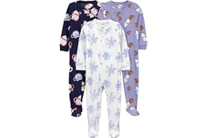 Simple Joys by Carter's girls Loose-Fit Flame Resistant Fleece Footed Pajamas