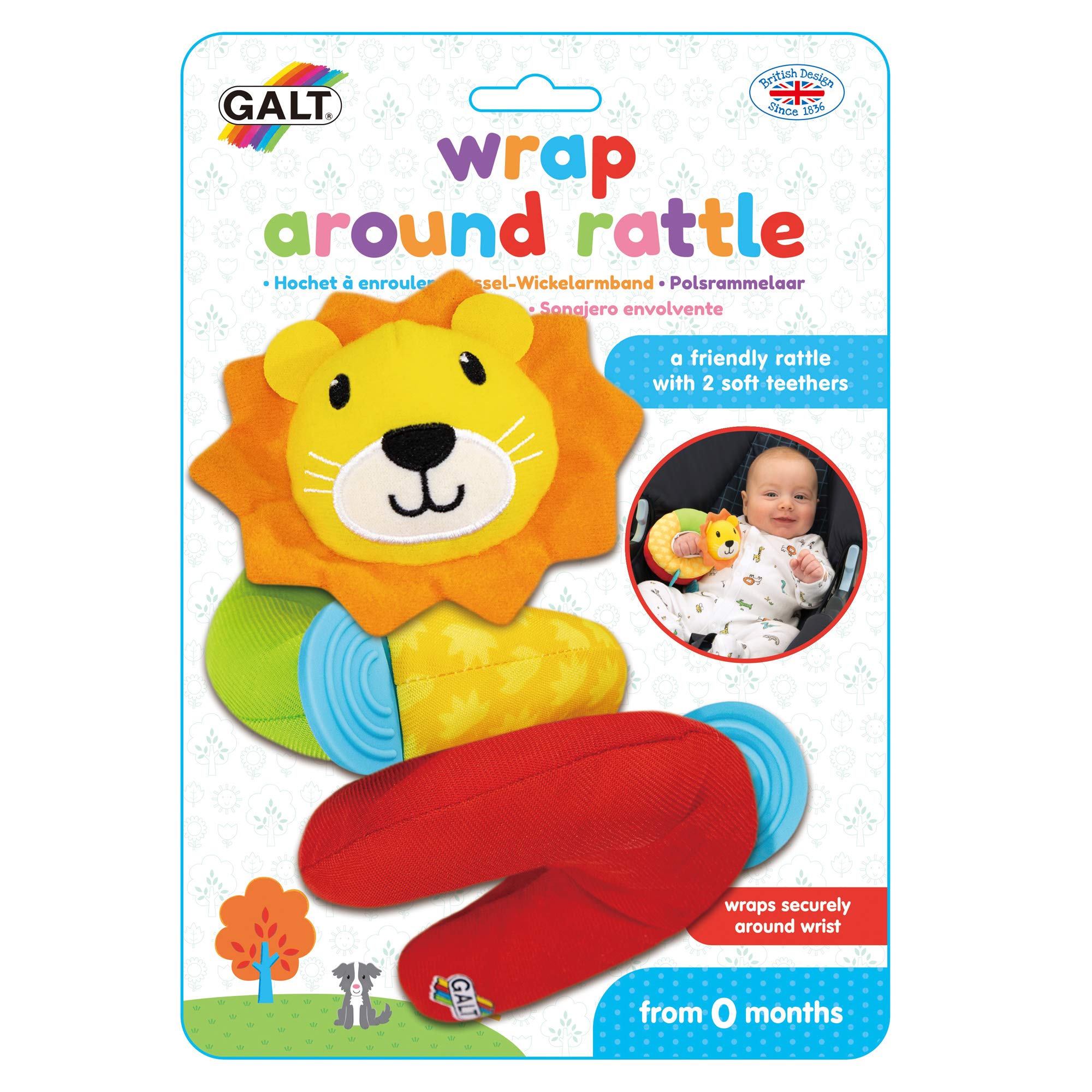 Galt Toys, Wrap Around Rattle, Wrist Rattle Toy for Babies, Ages 0 Months Plus