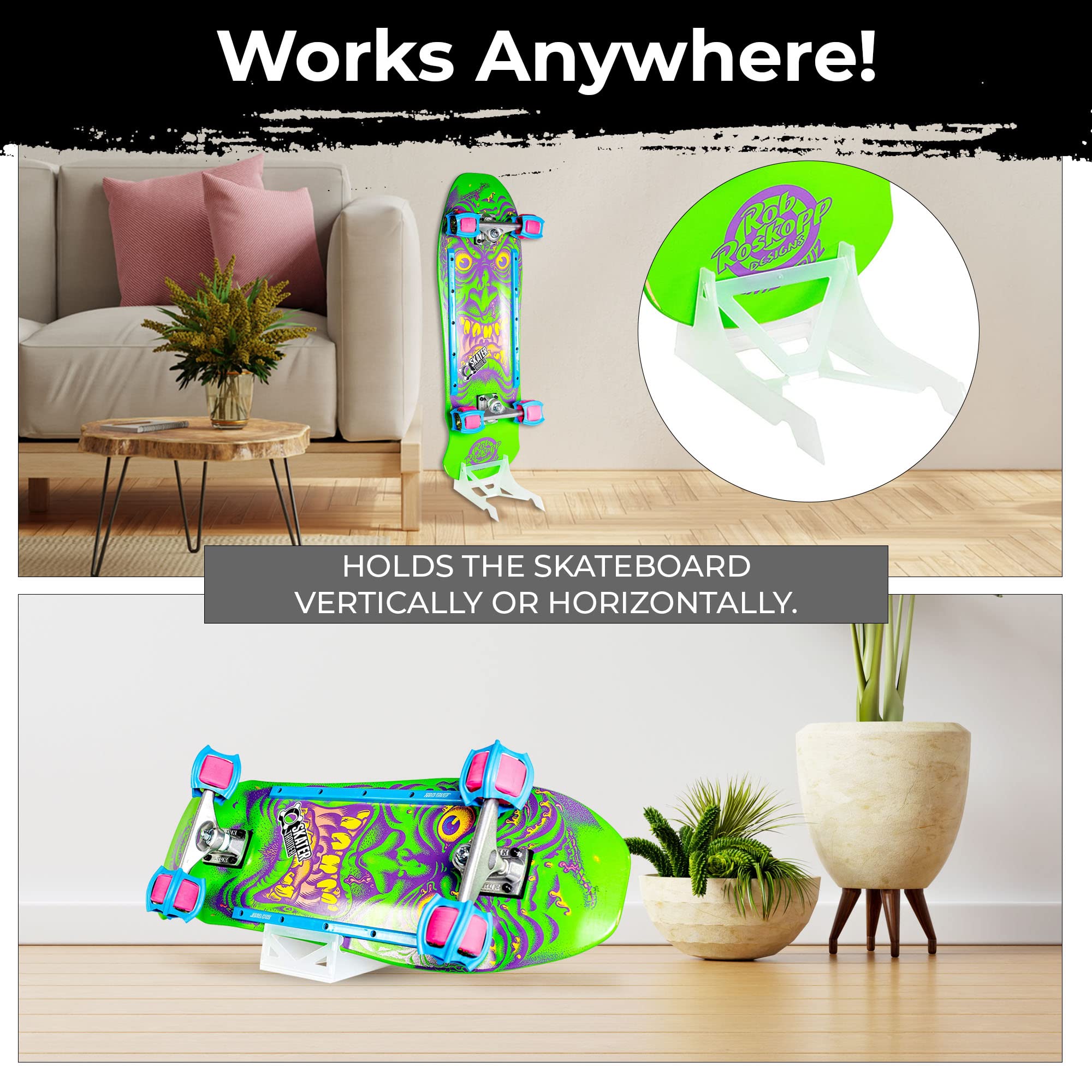 Origami Skateboard Stand- A Skate Board Holder by Skater Trainers - Store and Display - Keep Boards Off The Wall - A Great Rack Display for That Made in The USA - Parents Love These