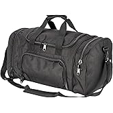 Small Duffel Bag Military Tactical Outdoor Gym Bag with Shoes Compartment for Sports Camping Hunting (Black)