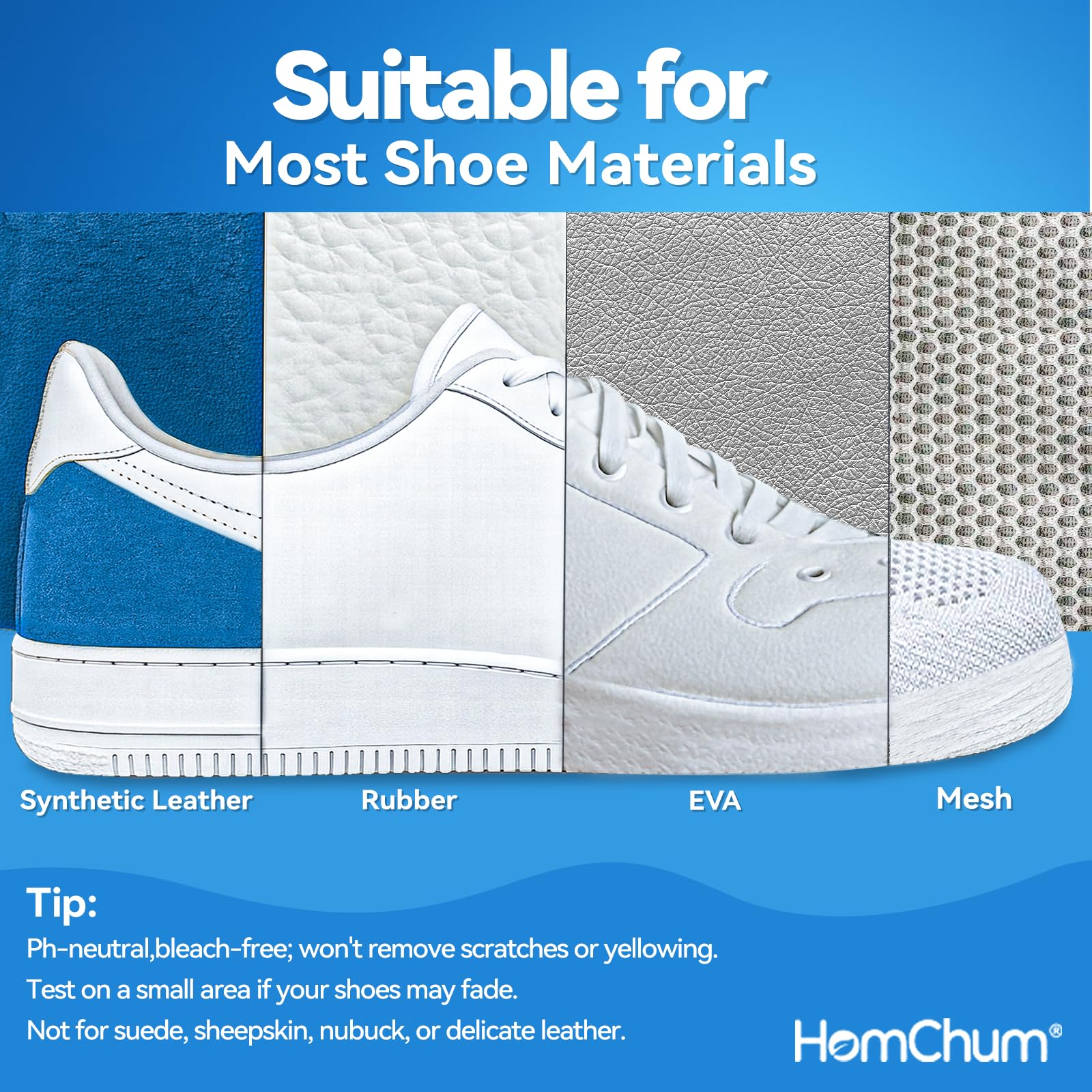 HomChum Shoe Cleaner Sneaker Cleaner Shoe Cleaning Kit for Sneaker, Tennis Shoes Water-Free Foam