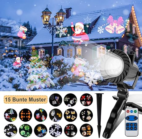 Proiettore Luci Natalizie Amazon.Proiettore Luci Natalizie 15 Diapositive A Tema Colorato Ip65 Impermeabile Telecomando Lampada Per Natale Halloween San Valentino Compleanno Pasqua Giardino Luci Natalizie Amazon It Casa E Cucina