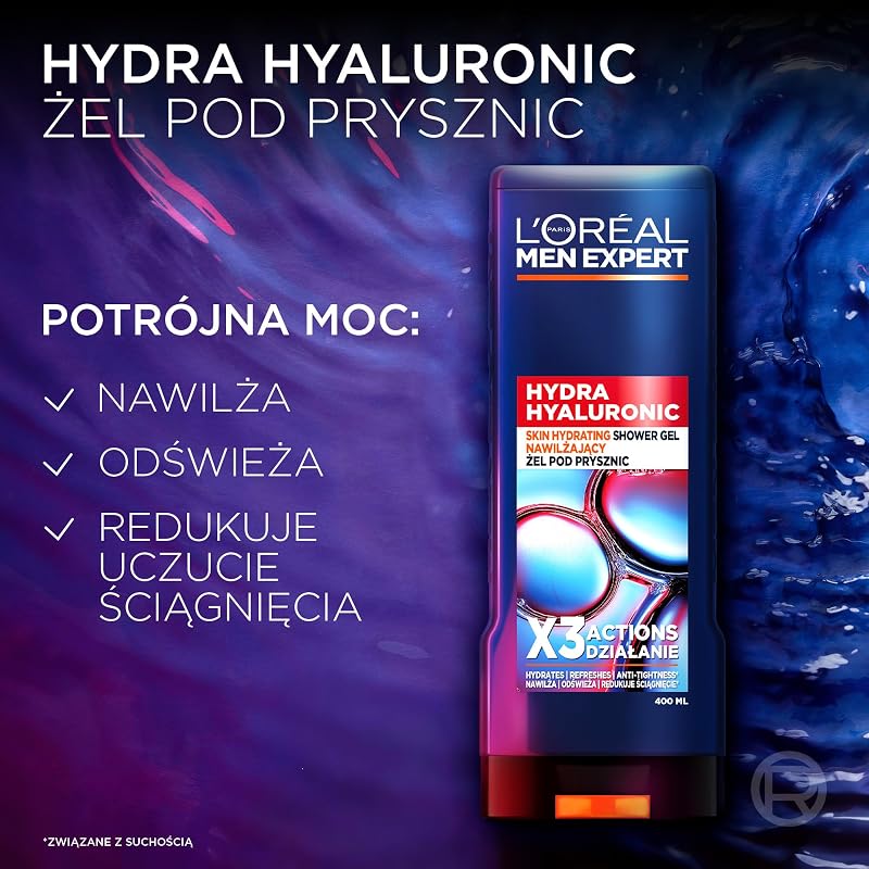 L'Oréal Paris, Men Expert HYDRA HYALURONIC, gel de ducha, 400 ml