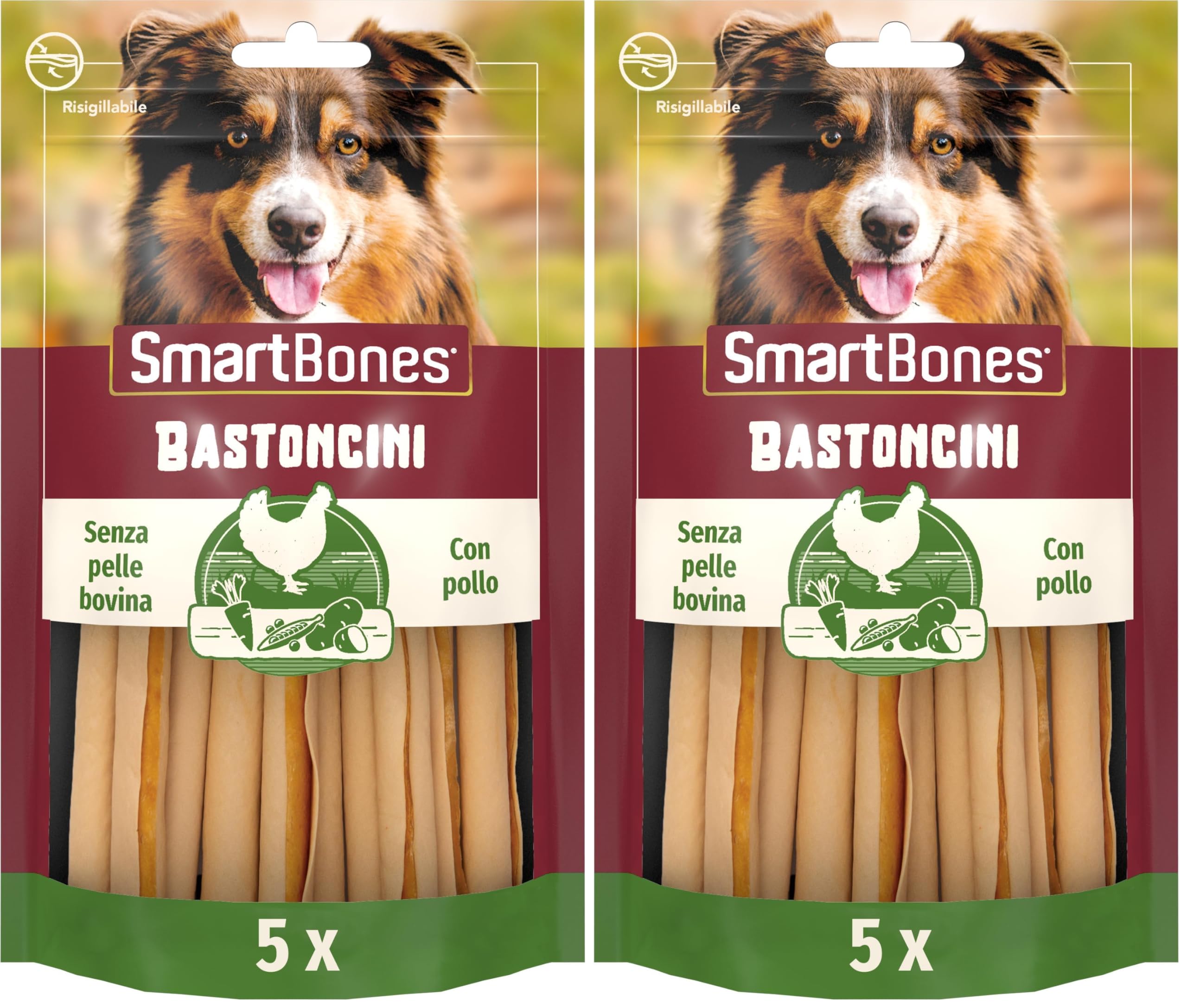 Smartbones 5 Chicken Sticks Rawhide Free Chew Dog Treats (Pack of 2)