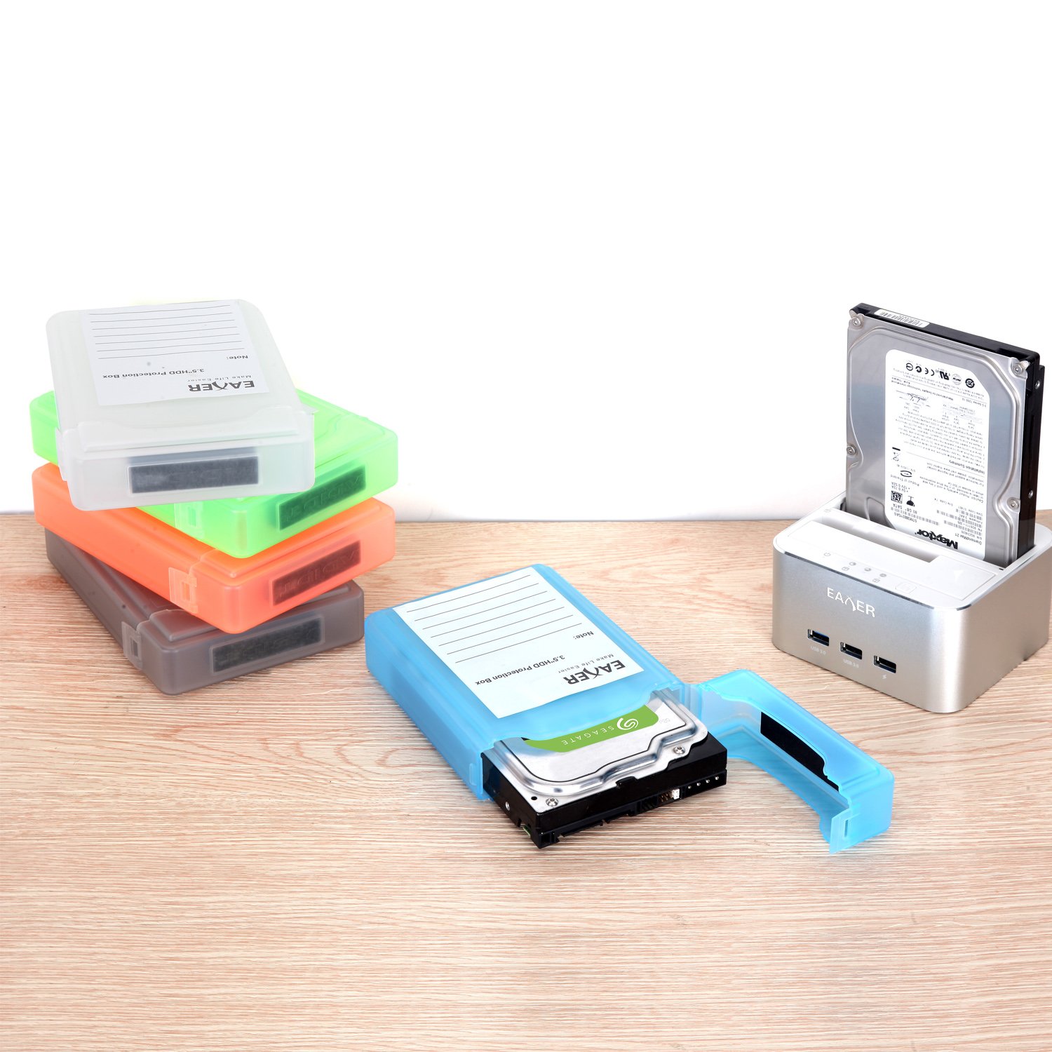 [5Pack] Hard Drive Disk Protective Box EAXER Shockproof AntiStatic
