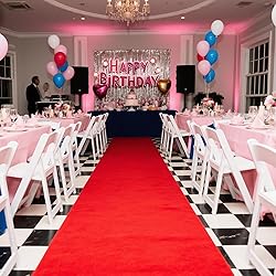 Red Carpet Runner Rug for Party and Event, Non-Slip