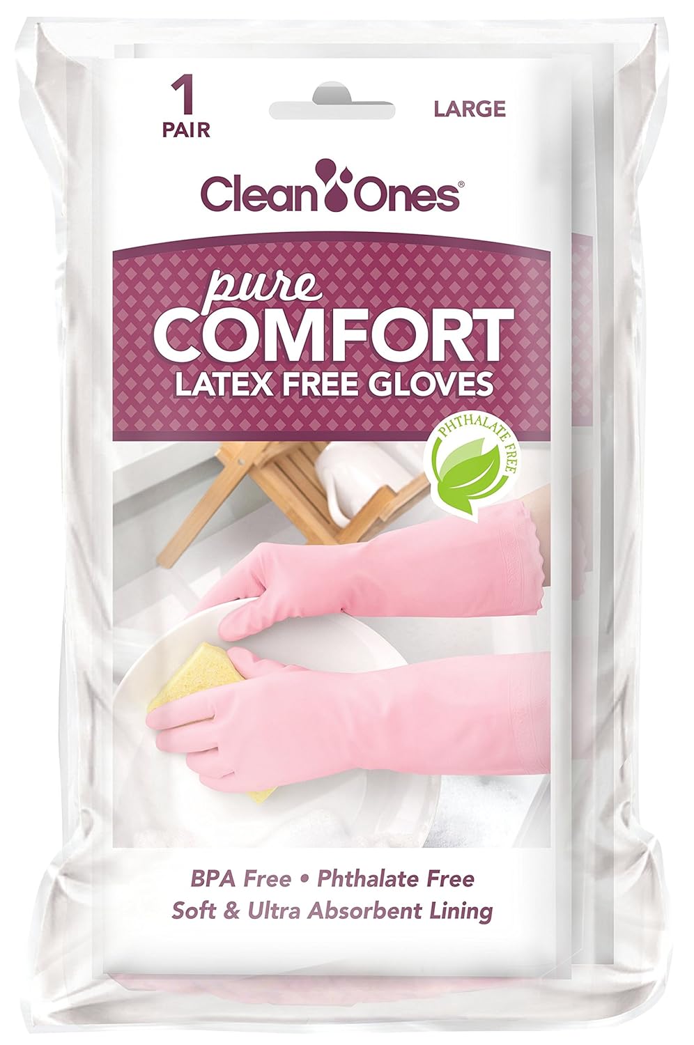 Clean Ones Pure Comfort Latex Free Vinyl Gloves 2pr (Large) eBay