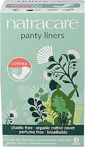 Natracare Natural Organic Curved Panty Liners, with Certified Organic Cotton, Ecologically Certified Cellulose Pulp and Plant