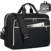 NEWHEY Laptop Bag 17.3 Inch Laptop Briefcase for Women Men Waterproof Shoulder Messenger Bag Large Computer Bag for Business Office Work College, Black