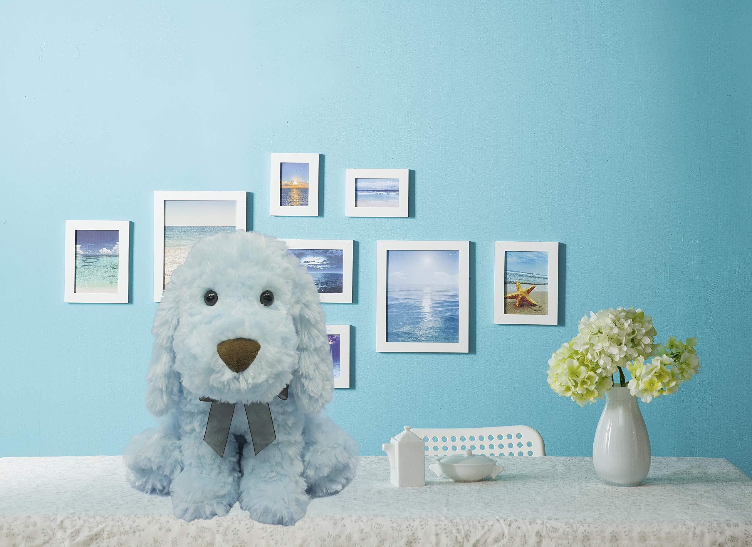 DORE Poodle Plush Animals Stuffed Dogs Flopsie Lovey Toy Light Blue Brown 11\'\'