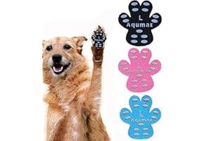 Aqumax Dog Anti Slip Paw Grips Traction Pads,Dog Feet Stickers for Slippery Floors,Paw Protection in Summer Hot Pavement,Essentials for Senior Dogs,12 Sets (48 pcs) L Multicolor