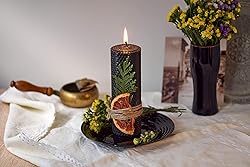 Beeswax Gifts One Large Black Pillar