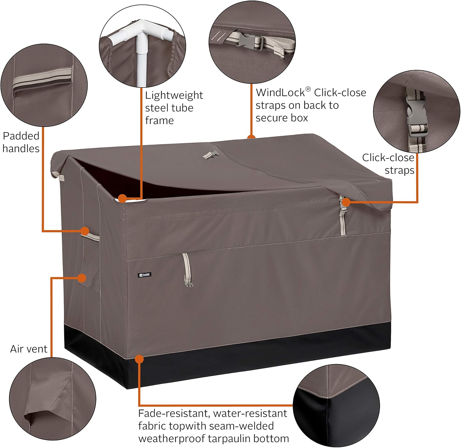 Classic Accessories Ravenna Water-Resistant 133 Gallon Deck Box : Garden & Outdoor