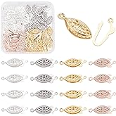 PH PandaHall 40 Sets Filigree Clasp, 4 Color Oval Box Clasps Jewelry Slide Clasp Necklace Bracelet Connectors Filigree Fish Hook Clasps for Pearl Knotted Jewelry Making Craft Necklace Bracelet