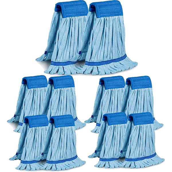 Lallisa 4-Pack Commercial Mop Head Refills - Loop-End Microfiber For Heavy Duty Floor Cleaning - View #8