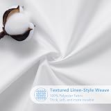 Linen Look Shower Curtain 182x182cm with Metal Hooks White view 2