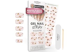 MOYOU LONDON Semi Cured Gel Nail Strips - 20 Pcs. Gel Nail Wraps for Salon-Quality Manicure - Works with Any UV Lamp - Easy to Apply, Trim, & Remove Nails Stickers