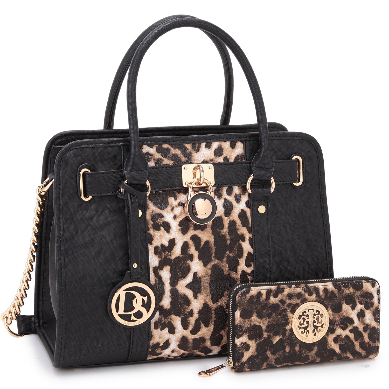 Dasein Women's Designer Satchel Handbag Two Toned Padlock Purse Top Handle eBay