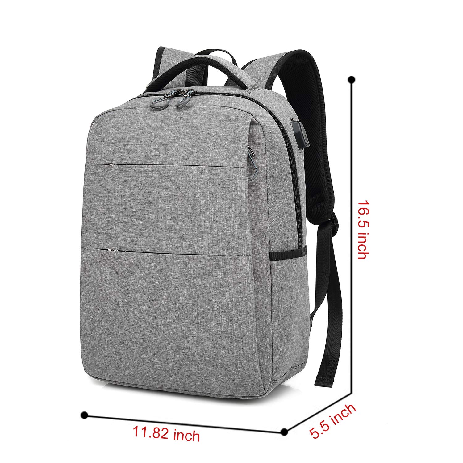 Business Travel Backpack, Laptop Backpack with USB Charging Port for Men Womens Boys Girls, Anti-Theft Water Resistant College School Bookbag Computer Backpack Fits 15.6 Inch Laptop & Notebook